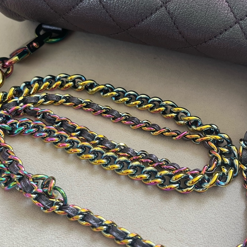 ✨🧜‍♀️ Chanel iridescent Double Carry Waist, Crossbody Flap Bag ✨🧜‍♀️ - Picture 4 of 16